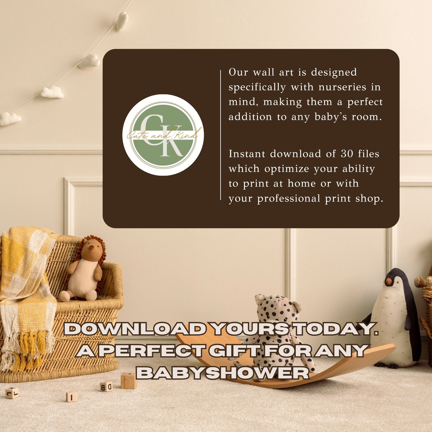 Neutral Woodland Nursery Wall Art Bundel of 5 Animals on Woodland Path Editable PDFs for Download