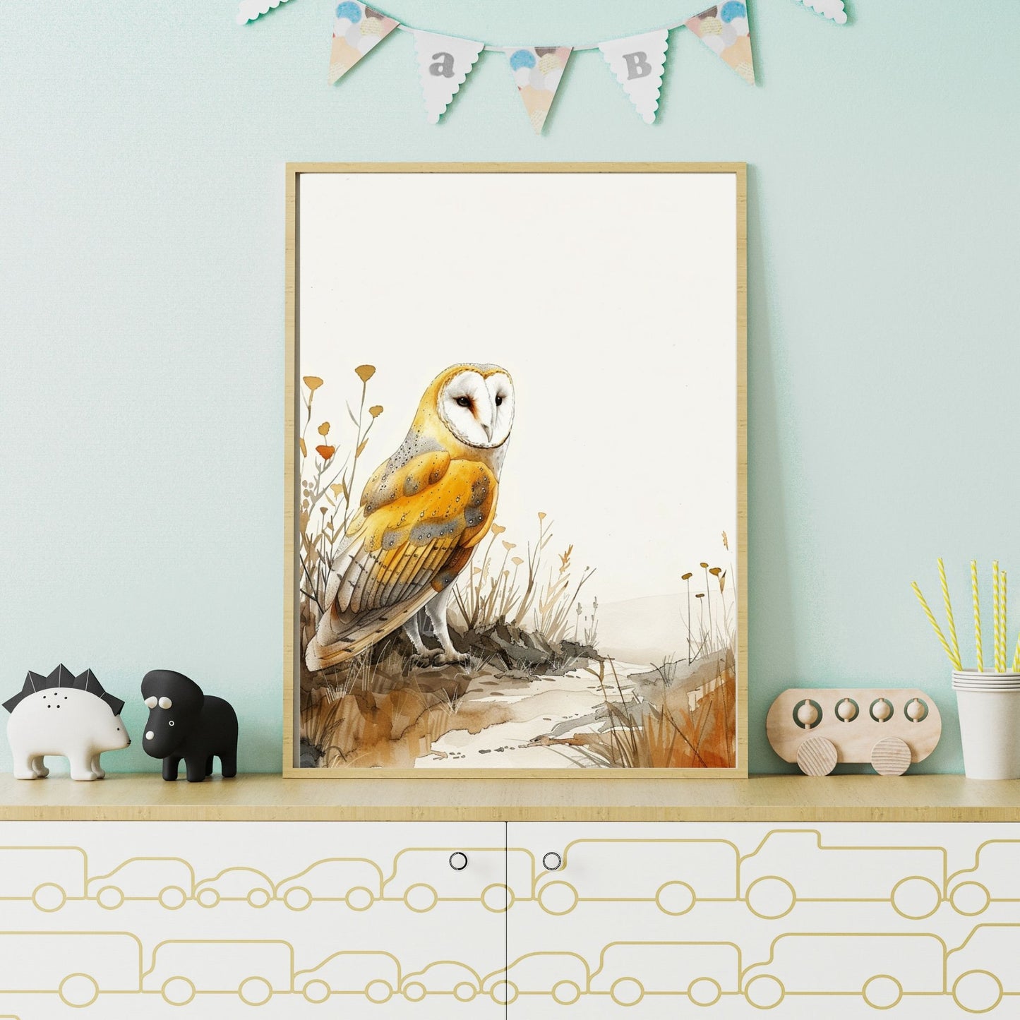 Neutral Woodland Nursery Wall Art Bundel of 5 Animals on Woodland Path Editable PDFs for Download