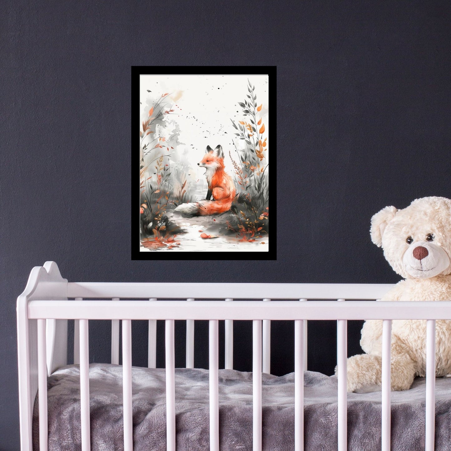 Neutral Woodland Nursery Wall Art Bundel of 5 Animals on Woodland Path Editable PDFs for Download