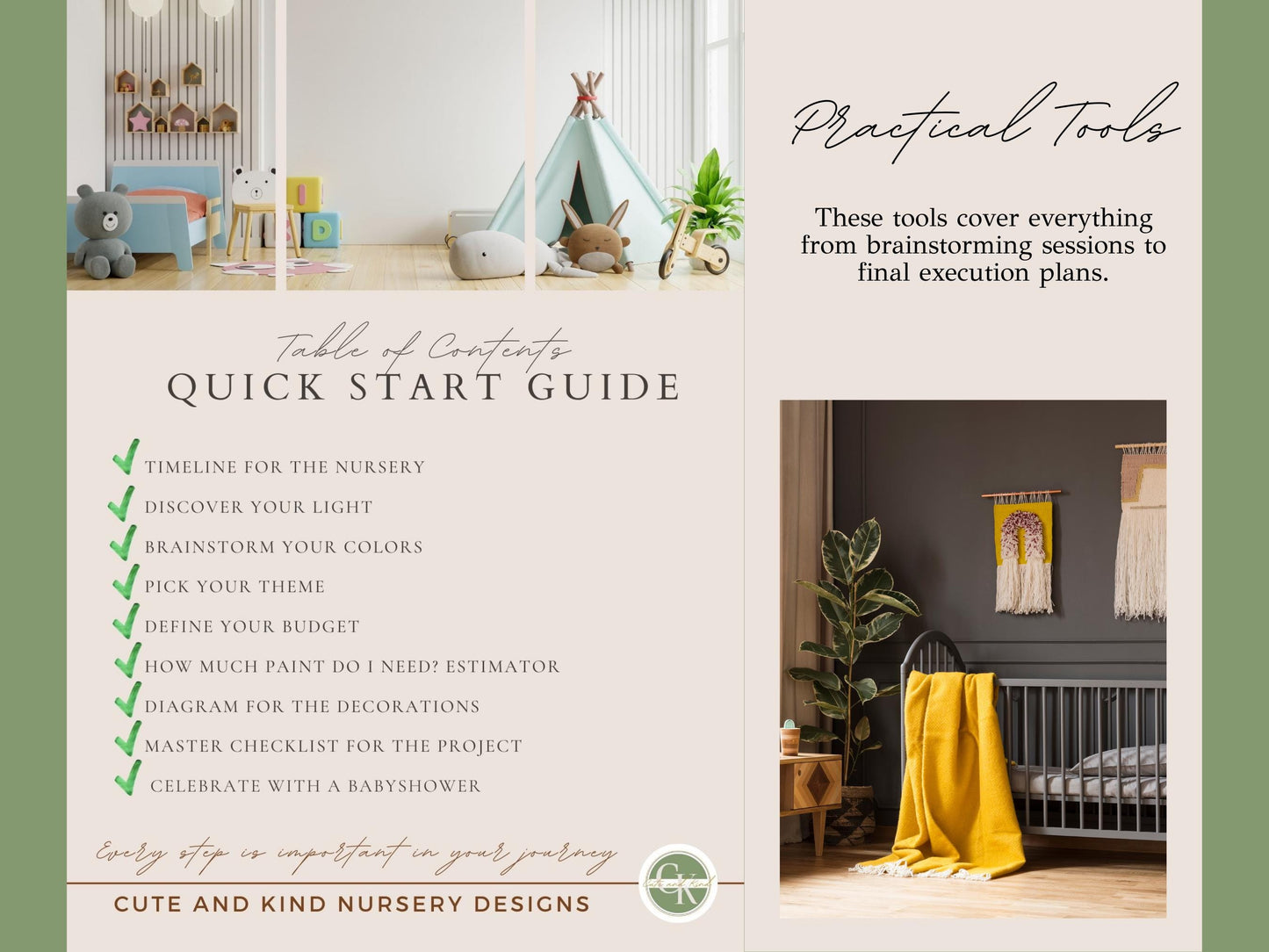 Essential Guide for Nursery Setup Printable Planner with 35 Worksheets